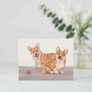 Twee Schattigee corgi’s Briefkaart