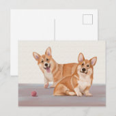 Twee Schattigee corgi’s Briefkaart (Voorkant / Achterkant)