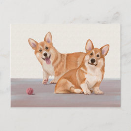 Twee Schattigee corgi’s Briefkaart