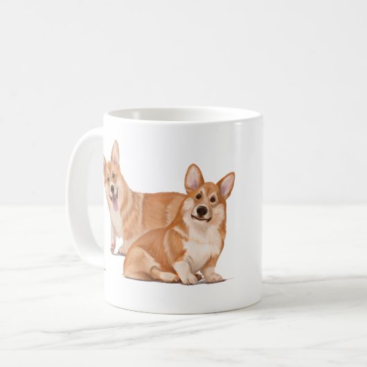 Twee Schattigee corgi’s Koffiemok (Voorkant links)