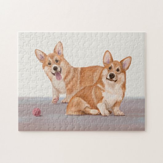 Twee Schattigee corgi’s Legpuzzel (Horizontaal)