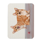Twee Schattigee corgi’s Magneet (Verticaal)