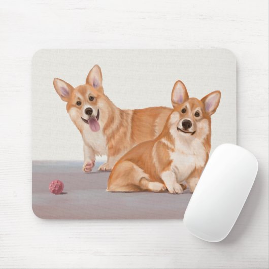 Twee Schattigee corgi’s Muismat (Met muis)