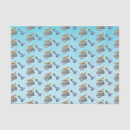 Twee Schattigee dinosaurussen Tissuepapier