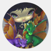 "Twee Schattigee Dragonlings" Sticker (Voorkant)