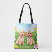 Twee Schattigee Goldendoodles Tas (Voorkant)
