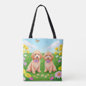 Twee Schattigee Goldendoodles Tas (Achterkant)