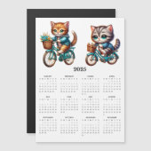 Twee Schattigee Katten Rijden Fietsen 2025 Magneet (Voorkant / Achterkant)