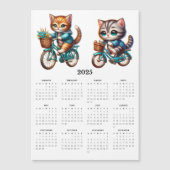 Twee Schattigee Katten Rijden Fietsen 2025 Magneet (Voorkant)