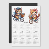 Twee Schattigee Katten Rijden Fietsen 2025 Magneet (Voorkant / Achterkant)