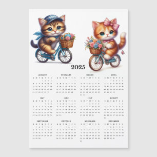 Twee Schattigee Katten Rijden Fietsen 2025 Magneet