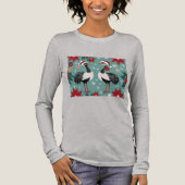 Twee Schattigee kerststruisvogels in Santa Hats Tri-Blend Shirt (Voorkant)