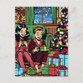 Twee Schattigee  kinderen kerst Feestdagenkaart (Voorkant)