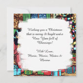 Twee Schattigee  kinderen Kerstmis gepersonaliseer Feestdagenkaart (Achterkant)