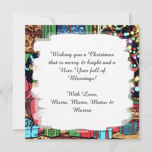 Twee Schattigee  kinderen Kerstmis gepersonaliseer Feestdagenkaart (Achterkant)