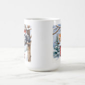 Twee Schattigee Kittens Kerstkous en Santa Hat Koffiemok (Center)