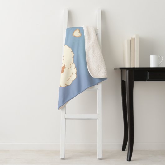 Twee Schattigee kleine schapen op blauw Sherpa Deken (In situ)