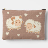 Twee Schattigee kleine schapenram Ewe op bruin Etui (Voorkant)