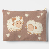 Twee Schattigee kleine schapenram Ewe op bruin Etui (Achterkant)