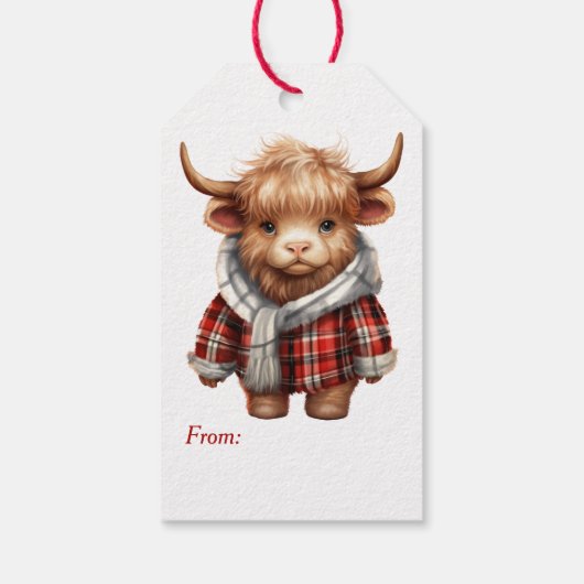 Twee Schattigee Koeien kerst Cadeaulabel (Achterkant)