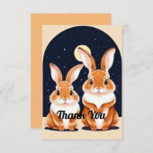 Twee Schattigee Konijnen Bedankkaart (Voorkant / Achterkant)
