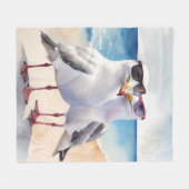 Twee Schattigee meeuwen verliefd Fleece Deken (Voorkant (Horizontaal))