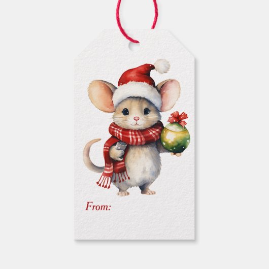 Twee Schattigee muizen kerst Cadeaulabel (Achterkant)