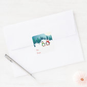 Twee Schattigee pinguïns Vierkante Sticker (Envelop)