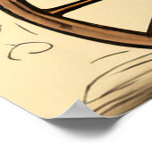 Twee Schattigee Puppies in een wagen Poster (Hoek)