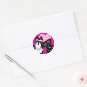 Twee Schattigee Schnauzers Ronde Sticker (Envelop)