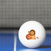 Twee Schattigee speelse Cartoon Lions Ping Pong Ba Pingpongbal (Net)