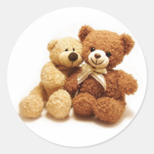 Twee Schattigee teddyberen ontwerp Ronde Sticker