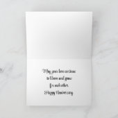 Twee Schattigee Uilen Jubileum Wenskaart Kaart (Binnen)