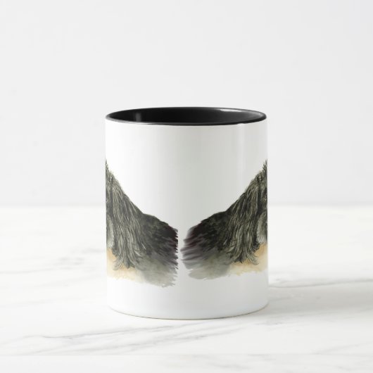 Twee Schattigee zwarte poedels Mok (Midden)