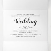 Twee schedel roept kleurrijke confetti homobruilof drieluik uitnodiging (Binnenkant midden)