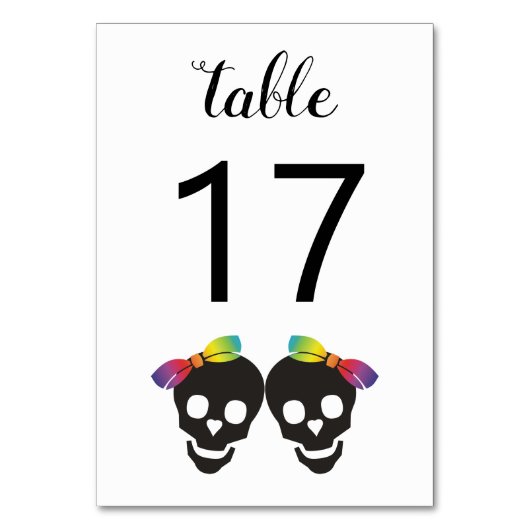 Twee schedelbril met bogen-lesbische bruiloft kaart (Voorkant)