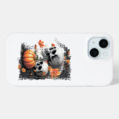 Twee schedels en een pompoen tussen de bloemen. Case-Mate iPhone case (Achterkant (horizontaal))