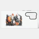 Twee schedels en een pompoen tussen de bloemen. samsung galaxy hoesje (Achterkant horizontaal)