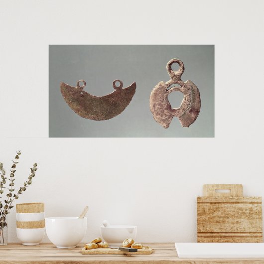 Twee scheermessen van de begraafplaats Hallstatt Poster (Keuken)