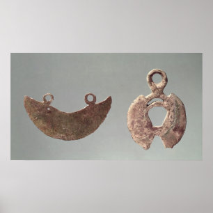 Twee scheermessen van de begraafplaats Hallstatt Poster