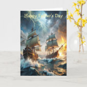 Twee schepen bij Zee Vaderdag Kaart (Gele Bloem)