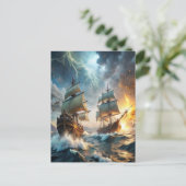 Twee schepen in het Zee Briefkaart (Staand voorkant)