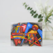 Twee schepen-moderne Bauhaus Geometrische kunst Briefkaart (Staand voorkant)