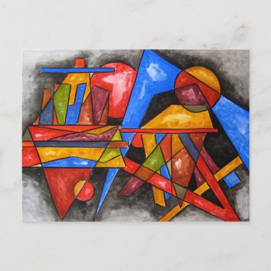 Twee schepen-moderne Bauhaus Geometrische kunst Briefkaart (Voorkant)