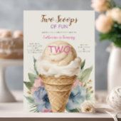 Twee schepjes Fun Ice Cream 2e Verjaardagsfeest Kaart