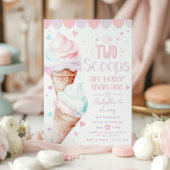 Twee schepjes tweeling ijs verjaardagsfeestje kaart