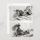 Twee schetsen voor de achterzijde van de medaille, briefkaart (Voorkant / Achterkant)