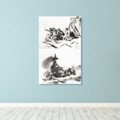 Twee schetsen voor de achterzijde van de medaille, canvas afdruk (Insitu (Houten vloer))