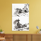 Twee schetsen voor de achterzijde van de medaille, canvas afdruk (Insitu (Woonkamer))