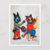 Twee schilderkat, Louis Wain Briefkaart (Voorkant)